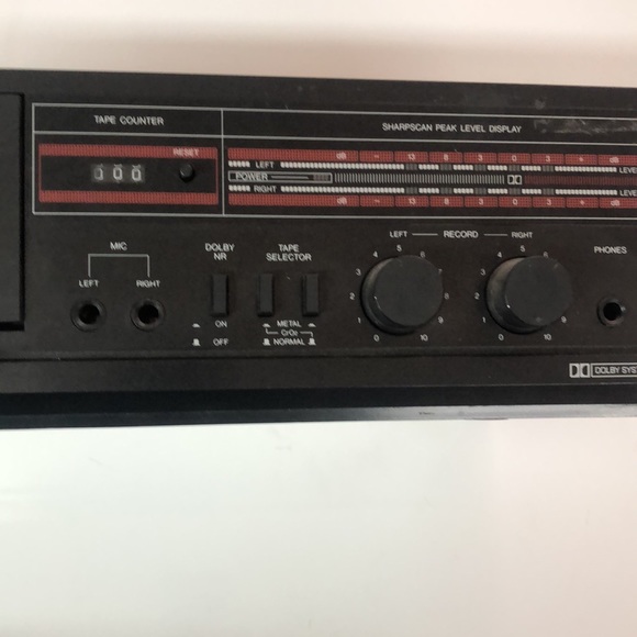 Vintage Sharp RT-115 black stereo cassette deck Dolby B noise reduction As Is - Picture 3 of 16